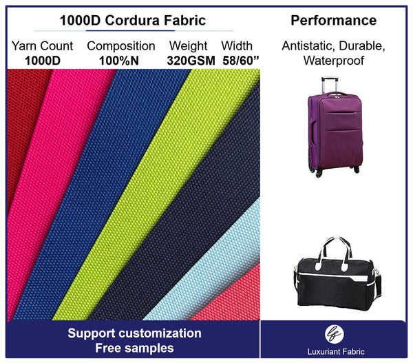 1000D Nylon Cordura Fabric With PU Coating For Bag | Support Customization