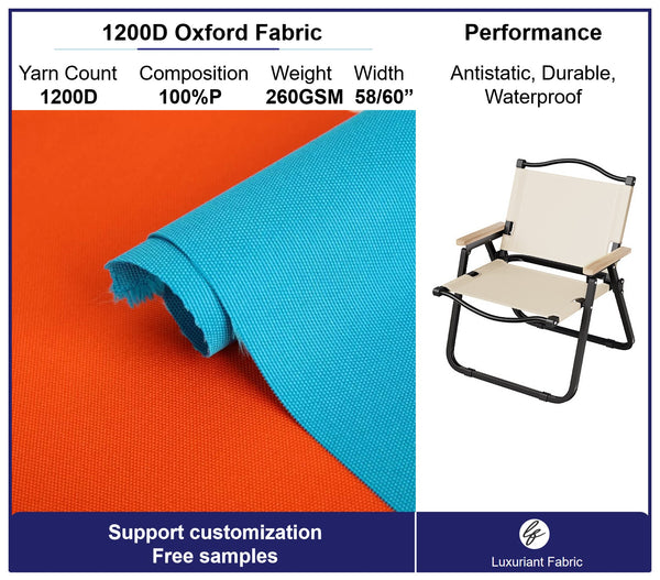 1200D Oxford Fabric With PU Coating For Outdoor Chair | Support Customization