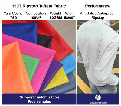 190T Ripstop Polyester Taffeta Fabric