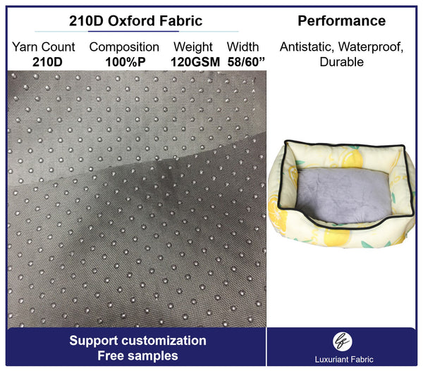 210D Polyester Oxford Fabric With Antislip Coating For Pet Nest | Support Customization