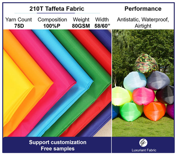 210T Silicone PU Coating Taffeta Fabric For Beanbag | Support Customization