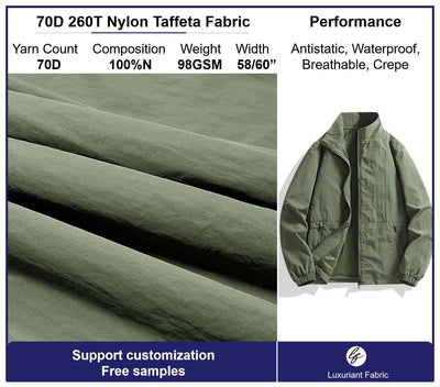 70D 260T Crepe Nylon Taffeta Fabric