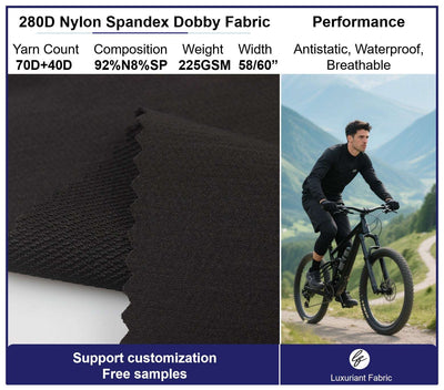 280D Nylon 4 Way Spandex Climbing Fabric