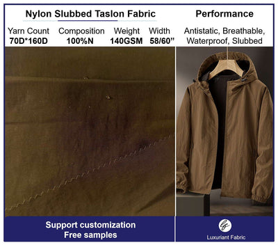 290T Nylon Slubbed Taslon Fabric