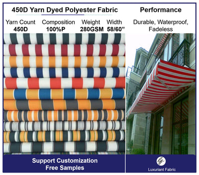 450D Yarn Dyed Polyester Oxford Fabric