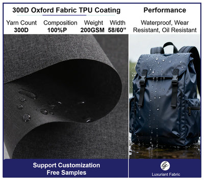 300D Polyester Oxford Fabric With TPU Coating