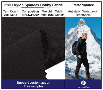 320D Nylon Dobby 4 Way Spandex Climbing Fabric
