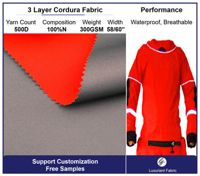 3 Layer 500D Nylon Cordura Fabric With Tricot