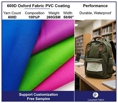 600D Oxford Fabric With PVC Coating