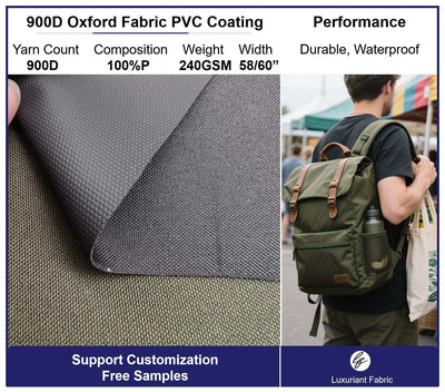 900D Polyester Imitation Leather Oxford Fabric