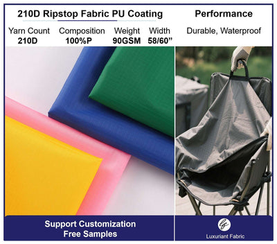 210D Ripstop Oxford Fabric With PU Coating
