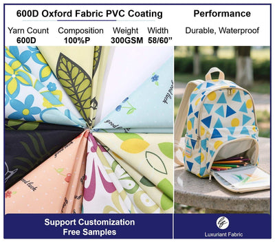 600D Customized Print Oxford Fabric With PVC Coating