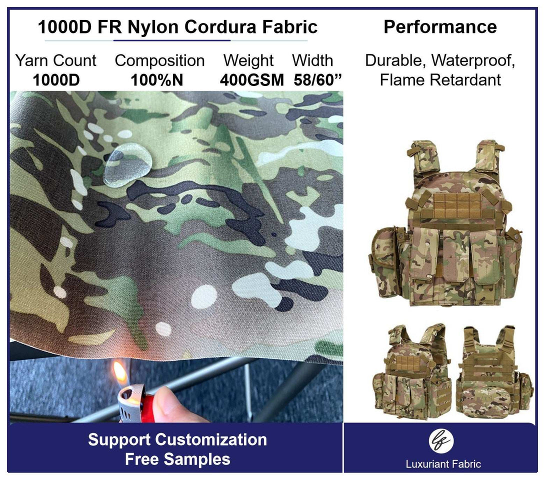 1000D FR Nylon Cordura Fabric With PU Coating CPAI-84