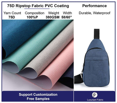 75D Polyester Cationic Ripstop Fabric With PVC Coating