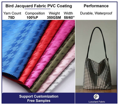 Bird Jacquard Oxford Fabric With PVC Coating