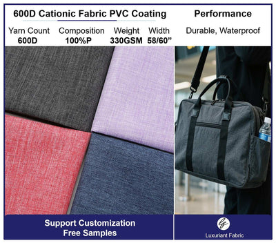 600D Cationic Oxford Fabric With PVC Coating