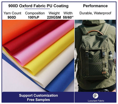 900D Twist Polyester Oxford Fabric With PU Coating