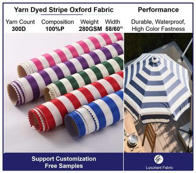 300D Yarn Dyed Stripe Oxford Fabric With PVC Coating