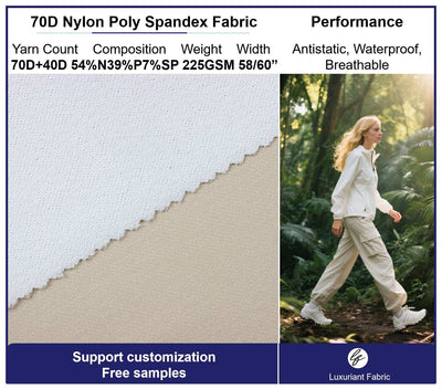 70D Polyester Nylon 4 Way Spandex Climbing Fabric