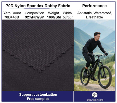 70D Stripe Dobby Nylon 4 Way Spandex Climbing Fabric