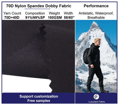 70D Dobby Nylon 4 Way Spandex Climbing Fabric