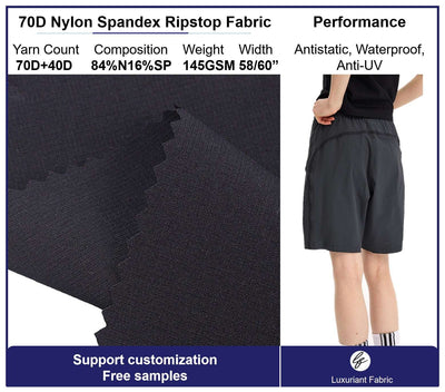 70D Ripstop Nylon 4 Way Spandex Fabric