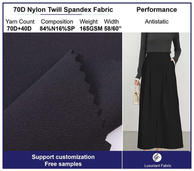 70D Twill Nylon 4 Way Spandex Fabric