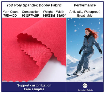 75D Dobby Polyester 4 Way Spandex Climbing Fabric