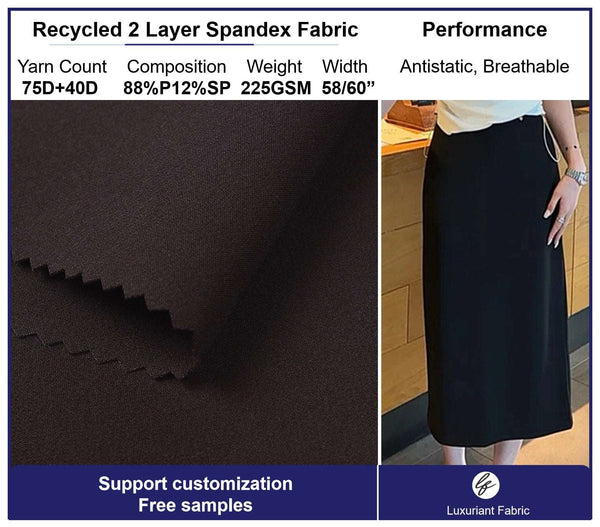 Recycled 75D 2 layer Poly Spandex Fabric
