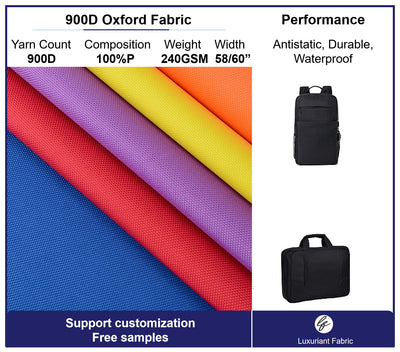 900D Polyester Oxford Fabric With PU Coating