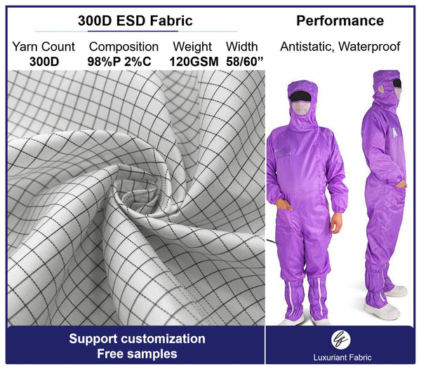 300D ESD Fabric For Protective Clothing | Support Customization