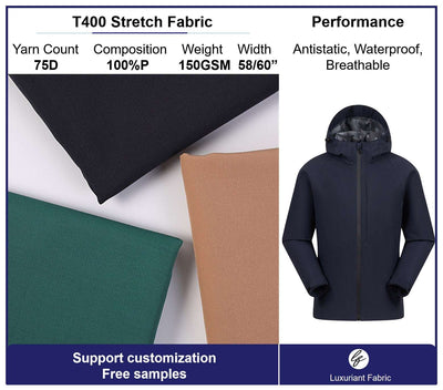 75D Polyester T400 Stretch Fabric