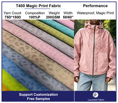 T400 Leopard Magic Print Jacket Fabric