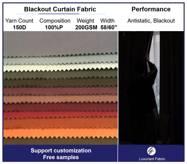 100% Polyester Blackout Curtain Fabric | Support Customization