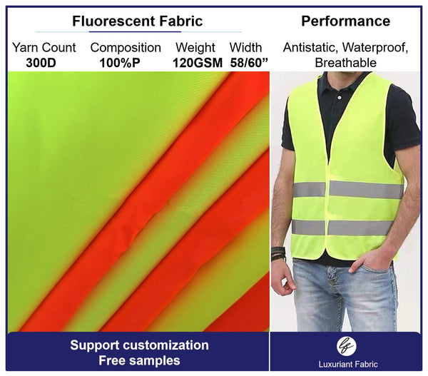 Fluorescent Fabric With Milky Coating For Safety Clothing | Support Customization