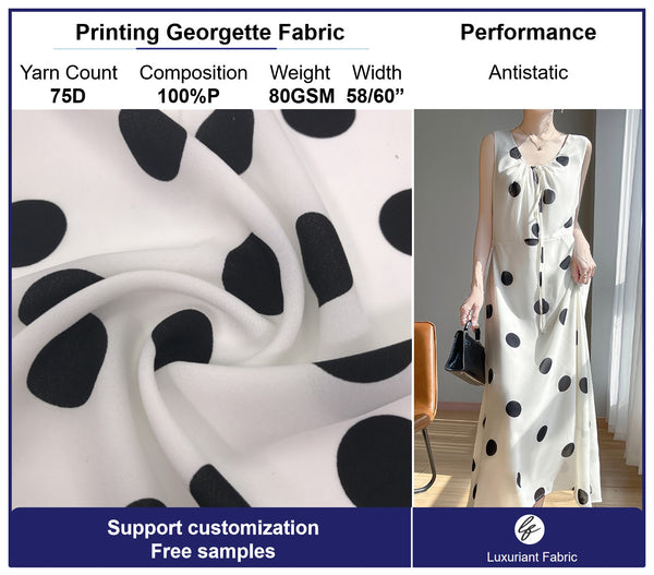 Tela georgette de punto circular de poliéster para vestido