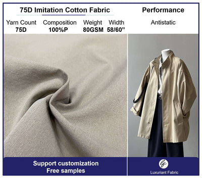 75D Polyester Imitation Cotton Fabric