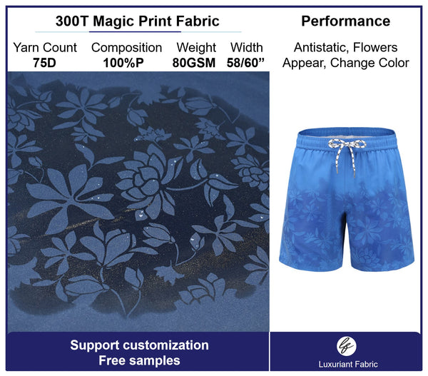 300T Magic Print Polyester Fabric For Beach Pants | Support Customization