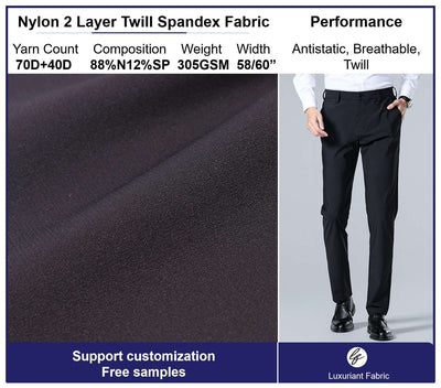 2 Layer Nylon Twill Spandex Fabric