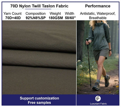 228T Twill Nylon Spandex Taslon Fabric