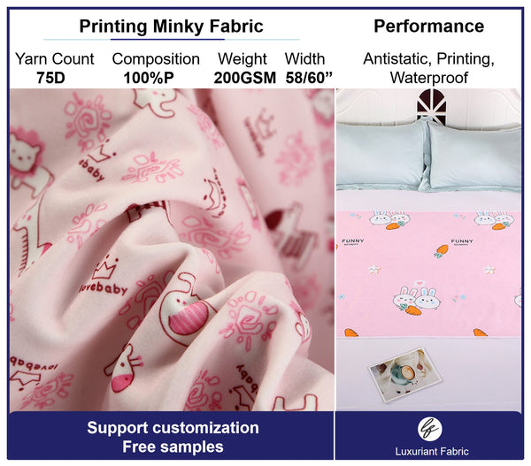 Tela minky pul con estampado personalizado, impermeable y transpirable, para pañales