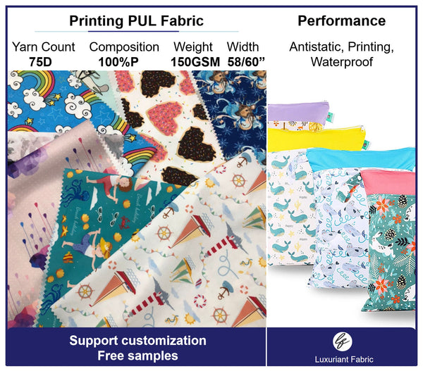 Tela poli pul con estampado personalizado impermeable para pañales