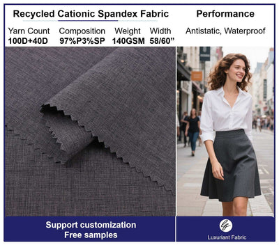 Recycled 100D Polyester Cationic Spandex Fabric