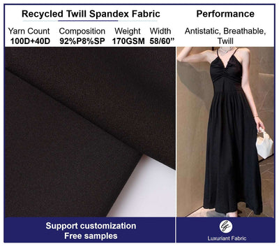 Recycled 100D Twill Poly Spandex Fabric