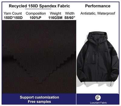 Recycled 150D Polyester Mechanical Stretch Fabric