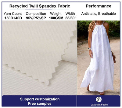 Recycled 150D Twill Poly Spandex Fabric