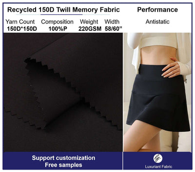 Recycled 150D Twill Polyester Imitation Memory Fabric