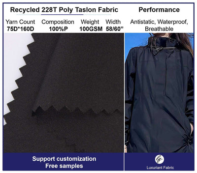 Recycled 228T Polyester Taslon Fabric