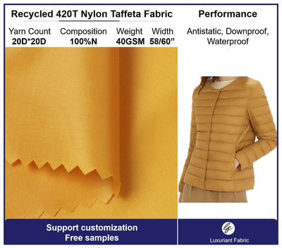 Recycled 420T Nylon Taffeta Fabric