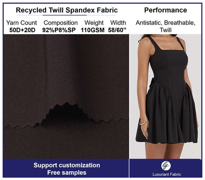 Recycled 50D Twill Poly Spandex Fabric